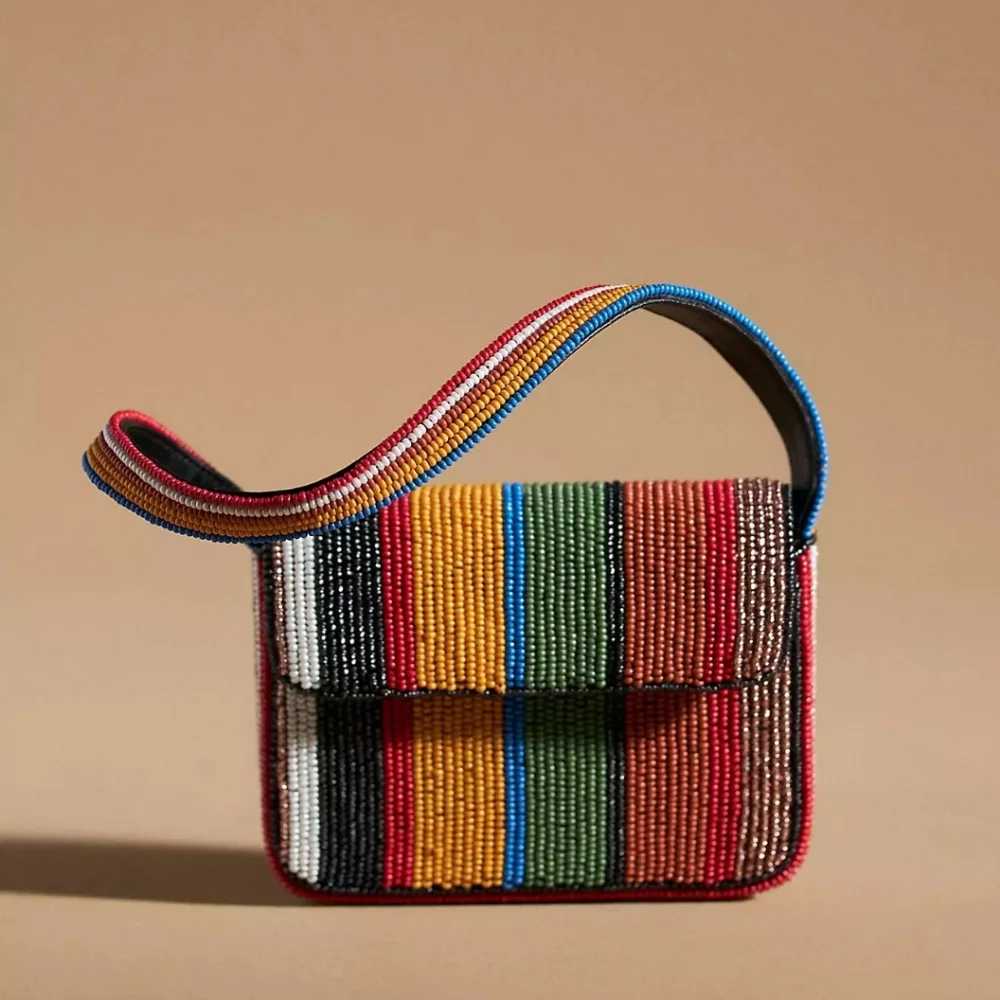 🌼 NWT Anthropologie super mini beaded bag - Picture 1 of 5